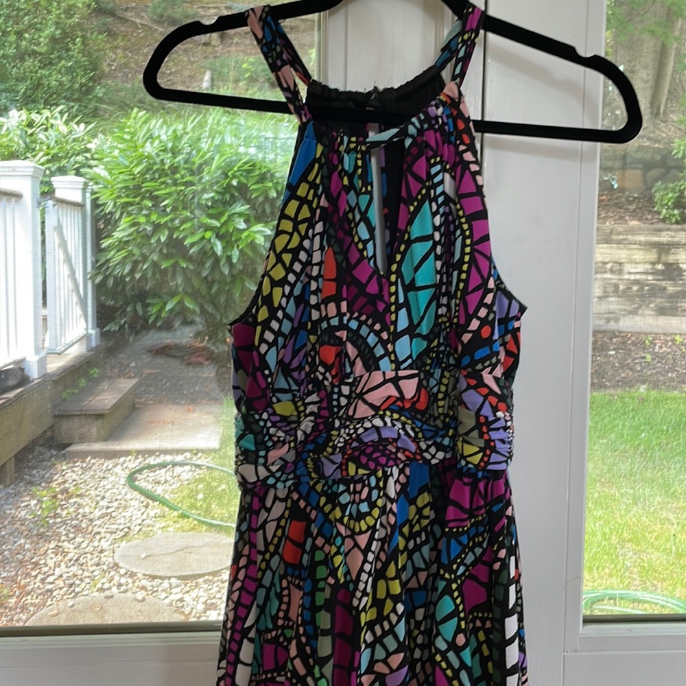 Multicolor Chequer dress with keyhole in front and back